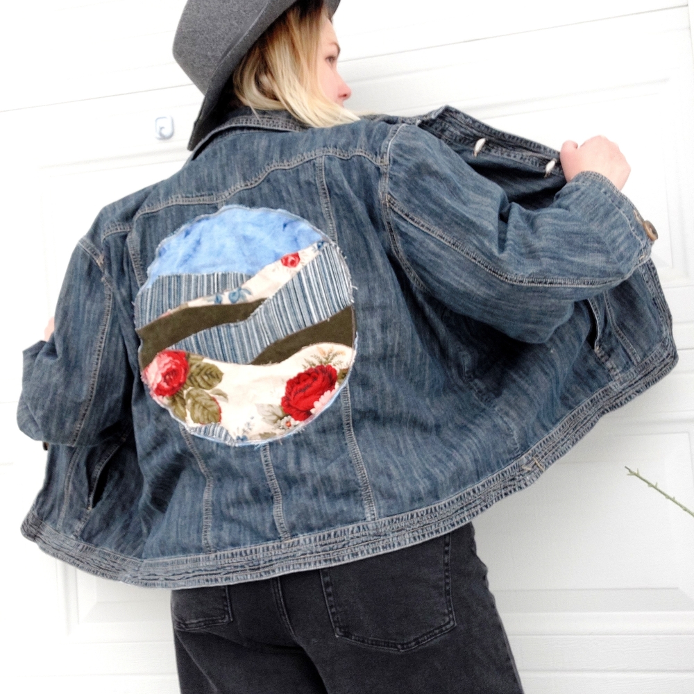 CJ Banks Upcycled Blue Denim Jacket